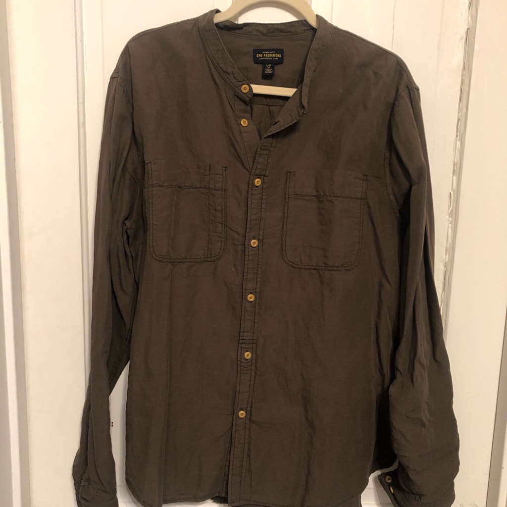 Dark Green/Brown Button Down
